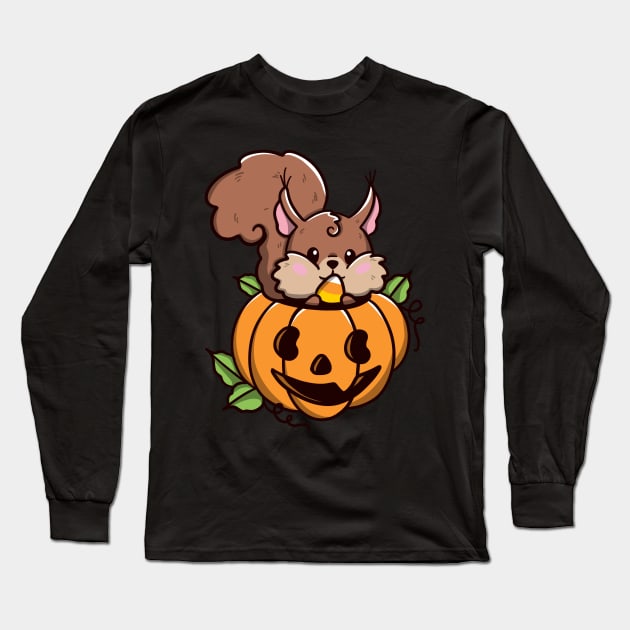 Squirrel halloween Long Sleeve T-Shirt by Jurassic Ink